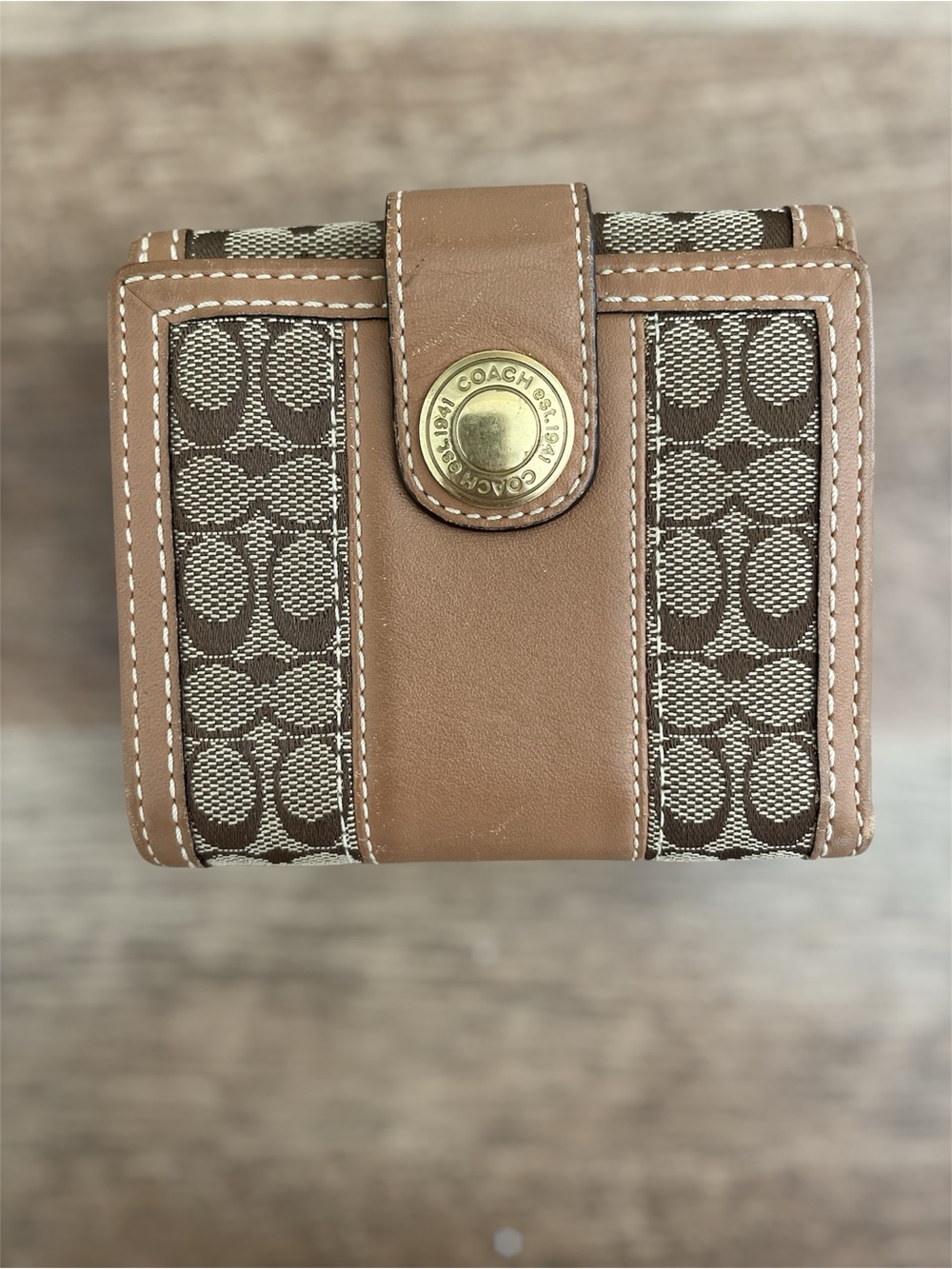 Coach Bifold Wallet Mini Signature C Trifold Wallet